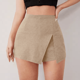 Mia Muse Women’s High Waist Slim Fit Layered Shorts – Solid Color Daily Basics for Spring & Summer