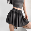 Women’s High-Waisted Wide-Leg Draped Skort – Solid Color Anti-Exposure Shorts for Trendy Girls – Elastic Waist Fashion Mini