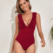 Hot Sale 2025 – Sexy One-Piece Bikini Swimsuit for Women – Pure Color Thermal Swimwear – Vacation-Ready Cross-Border Beach Bathing Suit