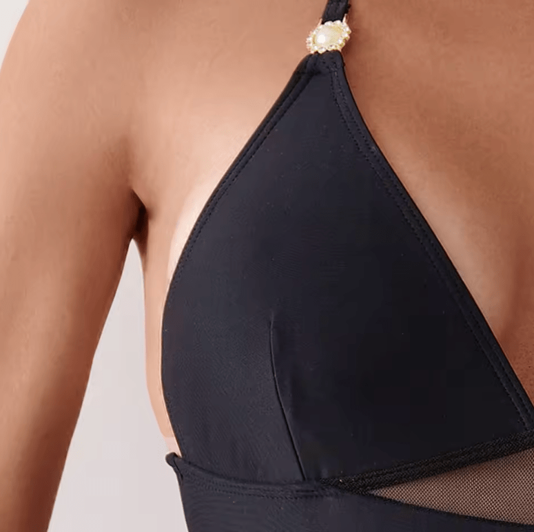 2025 Sexy Halter One-Piece Swimsuit for Women – Mesh Patchwork Monokini – Solid Brazilian Cut Swimwear – Athletic Beach Bathing Suit