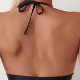 2025 Sexy Halter One-Piece Swimsuit for Women – Mesh Patchwork Monokini – Solid Brazilian Cut Swimwear – Athletic Beach Bathing Suit
