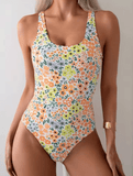 2025 Sexy Floral One-Piece Swimsuit for Women – Square Neck Bathing Suit Monokini – Summer Beachwear & Female Swimming Suit