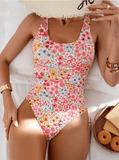 2025 Sexy Floral One-Piece Swimsuit for Women – Square Neck Bathing Suit Monokini – Summer Beachwear & Female Swimming Suit
