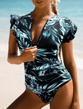 2025 Ruffled One-Piece Swimsuit for Women – Sexy Monokini Beachwear – Brazilian Cut Bathing Suit for Girls & Women