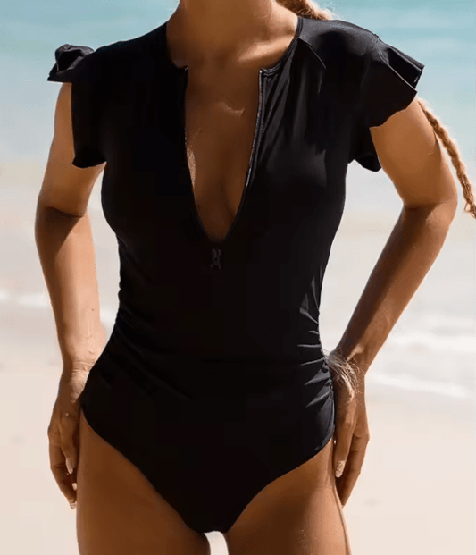 2025 Ruffled One-Piece Swimsuit for Women – Sexy Monokini Beachwear – Brazilian Cut Bathing Suit for Girls & Women