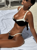 2025 Push Up Bikini Set for Women – Sexy Bandage Swimsuit, Thong Bottom Swimwear – High-Impact Bathing Suit