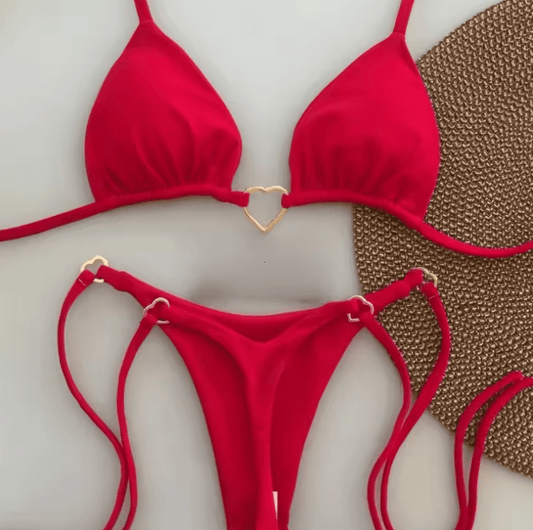 2025 Solid Color White Bikini for Women – Low Waist Lace-Up Two-Piece Swimsuit Set, Sexy Bathing Suit