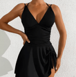 2025 Women’s One-Piece Swimsuit – Cross Skirt Style Monokini with Twist Front & Baggy Sportswear Design – Integrated with Matching Bag & Accessories