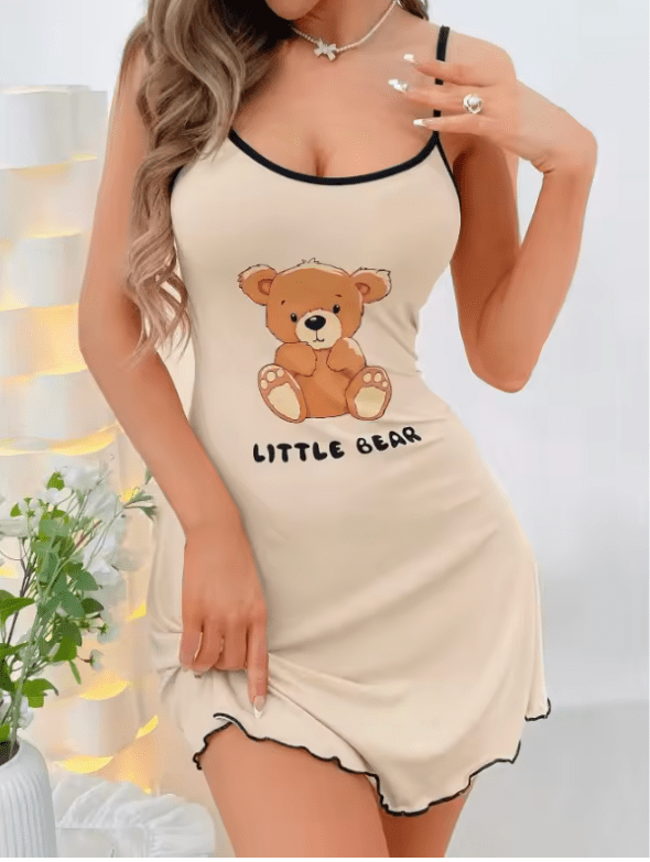 2025 Women’s Sexy Nightgown – Sleeveless Slim Fit Lingerie Sleepwear with Spaghetti Straps – Soft Suspender Sleep Dress for Women
