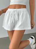 Women’s Casual Drawstring Shorts – Summer 2025 Pure Color Lounge Shorts – Lightweight Versatile Fit for All Occasions
