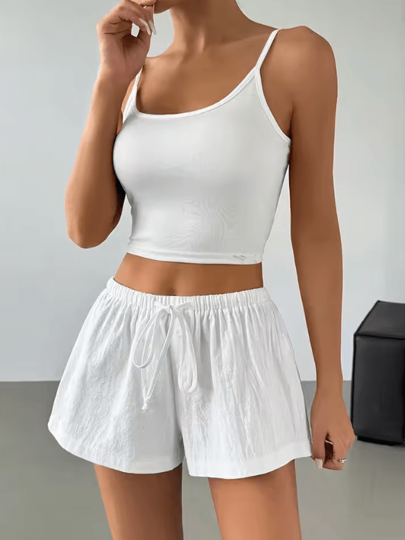 Women’s Casual Drawstring Shorts – Summer 2025 Pure Color Lounge Shorts – Lightweight Versatile Fit for All Occasions