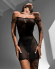 Krasapt Sexy Mesh See-Through Dress Set for Women – Erotic Hollow-Out Backless Bandage Bodycon Nightdress with Bow Detail and Matching Panties