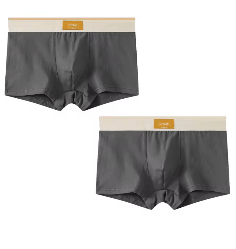 2-Pack Men’s Cotton Boxer Briefs – Breathable Underwear with U-Convex Pouch – Soft Sports-Style Boxer Shorts for Men