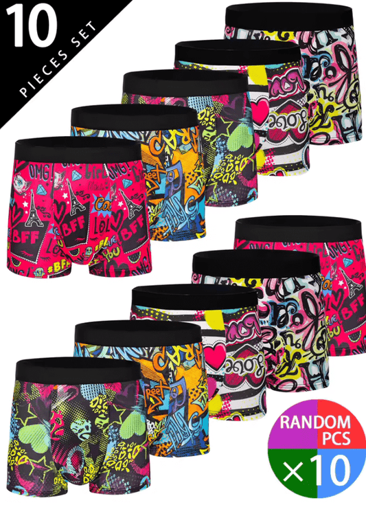 10-Pack Men’s Boxer Shorts – Soft & Comfortable Printed Underwear – Fashionable, Casual & Versatile Men’s Underwear Set