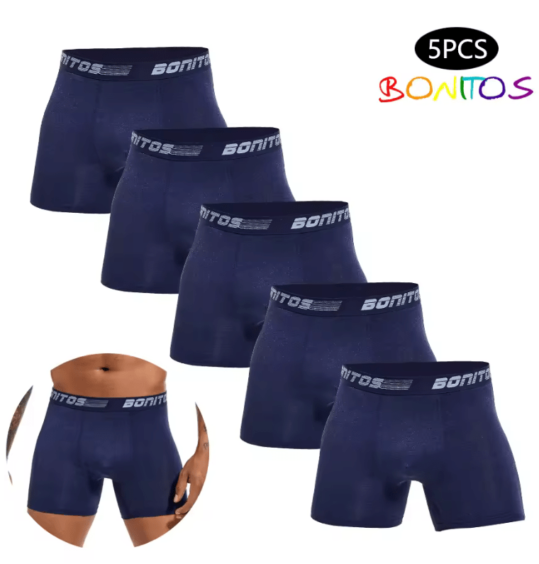 5-Pack Men’s Boxer Shorts – Breathable Polyester Underwear for Men, High-Quality Male Trunks, Comfortable Panties & Underpants (Sizes M–3XL)
