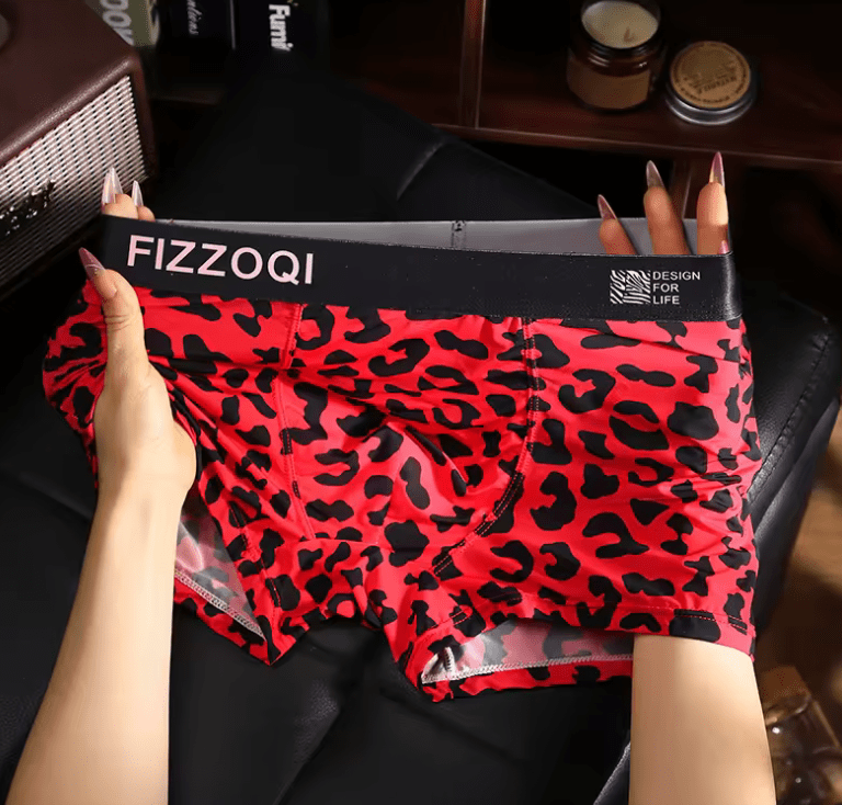 1PCLeopard Print Men’s Boxer Shorts – Cool Soft Underwear, Sexy Hot Underpants for Men, Stylish Boxers