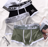 3-Pack Men’s Cotton Boxer Shorts – Soft & Breathable Mid-Waist Underwear, Fashion Sport Style with Letter Waistband