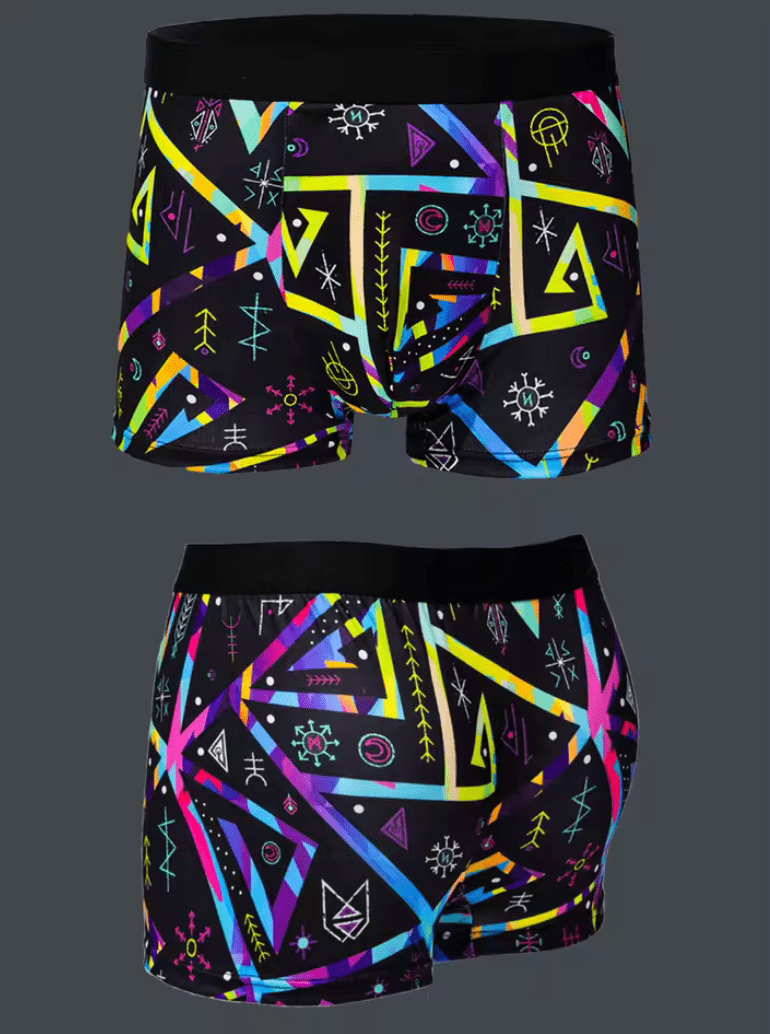 5-Pack Trendy Men’s Boxer Shorts – Graffiti, Pixel & Cyberpunk Print Underwear, Comfortable & Fashionable Casual Trunks