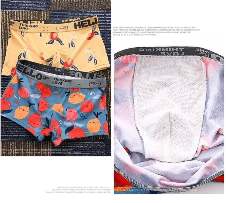 4-Pack Printed Men’s Sports Boxer Briefs – Mid-Waist Cotton Underwear, National Trend Design, Elastic & Sexy Fit