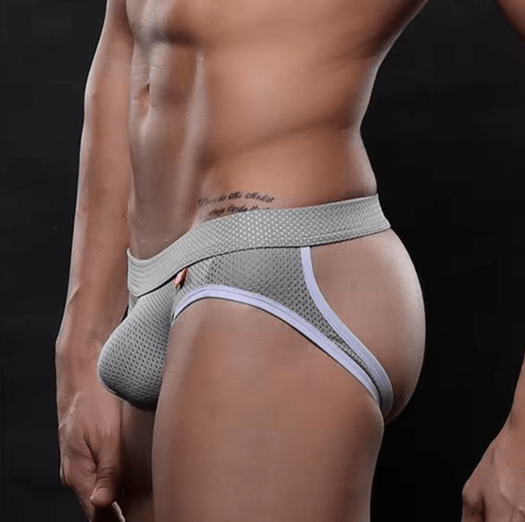 Men’s Sexy Mesh Jockstrap Underwear – Breathable Backless Bikini Thong for Gay Men
