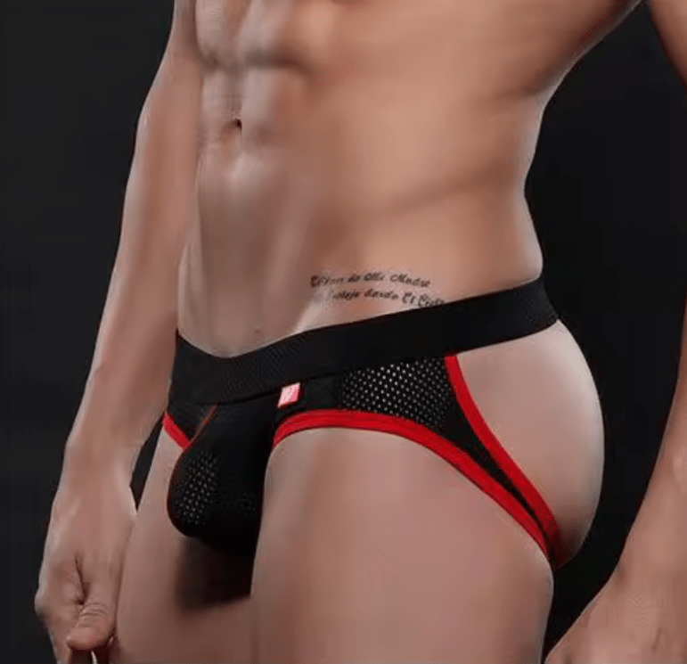 Men’s Sexy Mesh Jockstrap Underwear – Breathable Backless Bikini Thong for Gay Men