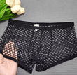 Men’s Transparent Mesh Boxer Shorts – Sexy Low Waist Nylon Underwear, Breathable See-Through Male Sport Underpants, Lightweight Lingerie Briefs