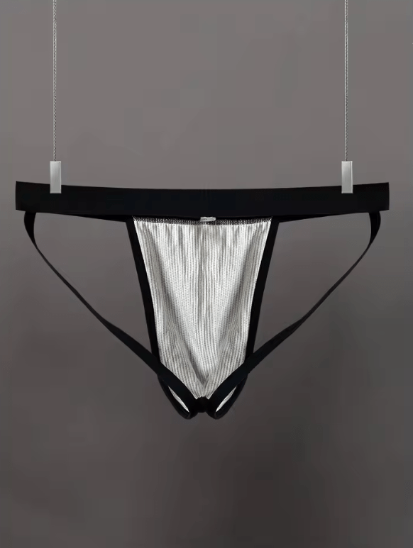 Men’s V-Back String Thong 2-Pack – “TIE” Letter Print Sexy Low-Rise Backless V-String Underwear for Sissies, Breathable Minimal Lingerie Panties