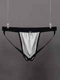 Men’s V-Back String Thong 2-Pack – “TIE” Letter Print Sexy Low-Rise Backless V-String Underwear for Sissies, Breathable Minimal Lingerie Panties
