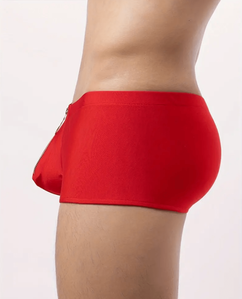 Men’s Boxer Shorts – Solid Polyester Zip-Up Underwear with U Convex Pouch, Low-Rise Breathable Panties, Sexy Hombre Cueca Calzoncillo Underpants