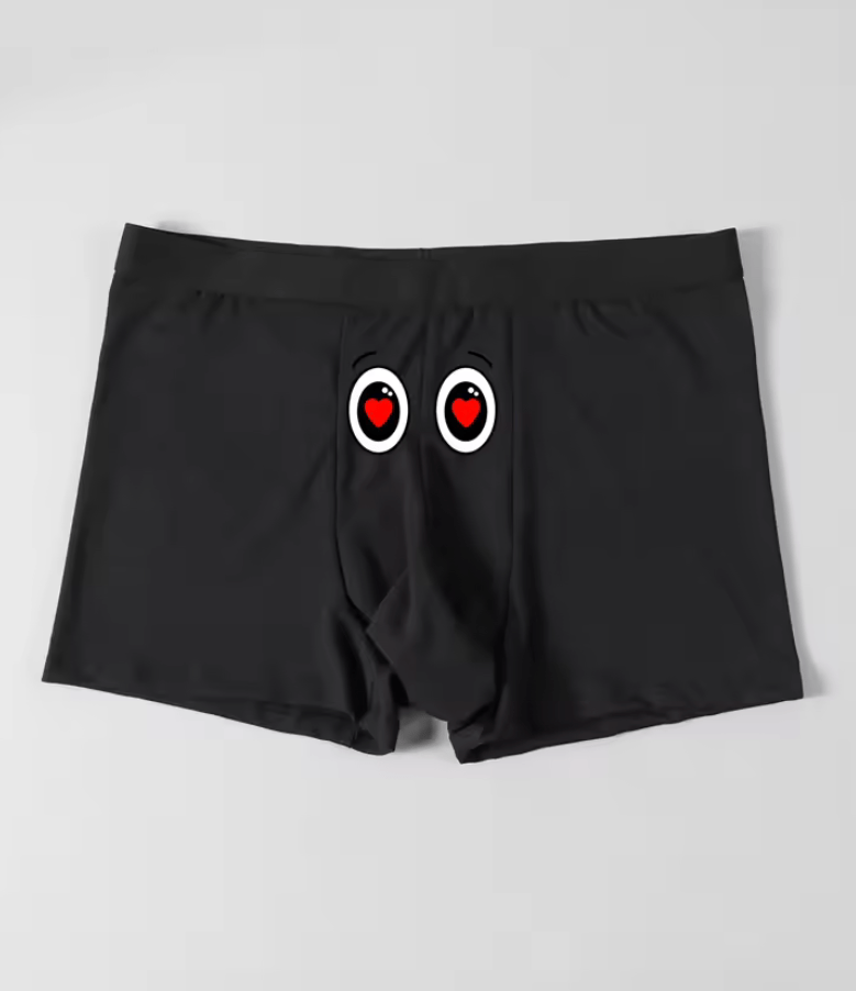 Men’s Boxer Briefs with Funny Novelty Print – Black Breathable Soft Underwear, Comfortable & Stretchy Fun Shorts for Men, Comfy Daily Underpants
