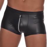 Men’s Faux Leather Zipper Underwear – Soft Sexy Boxer Briefs with Front Zip | High-Quality Fashion Panties