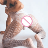 Hot Men’s Fishnet Bodystocking – Open Crotch Erotic Jumpsuit for Club Nightwear & Intimate Fun