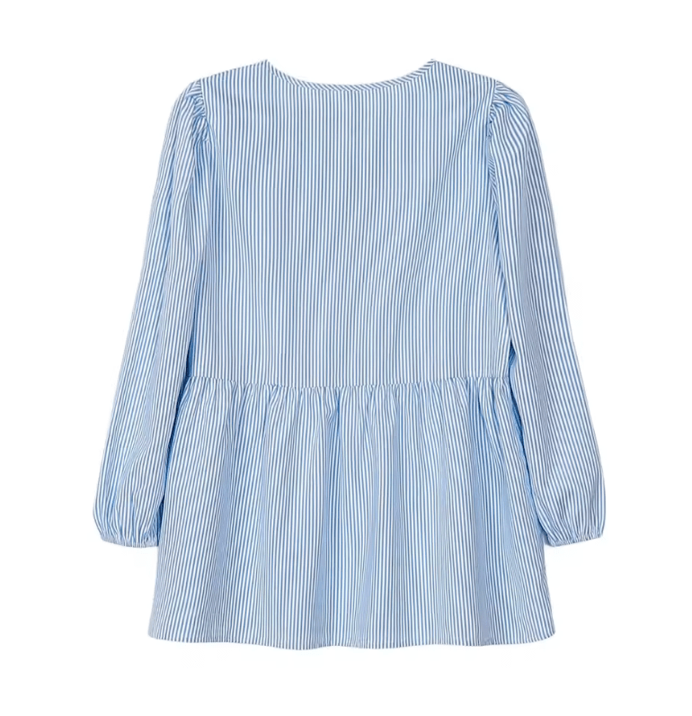 Chic Hollow Plaid Bow Shirt for Women – Long Sleeve European-Style Top for Spring/Summer
