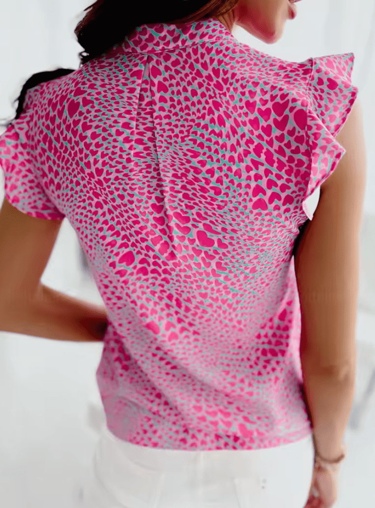 Elegant Sleeveless Ruffle Blouse – 2025 V-Neck Lace-Up Summer Top for Women