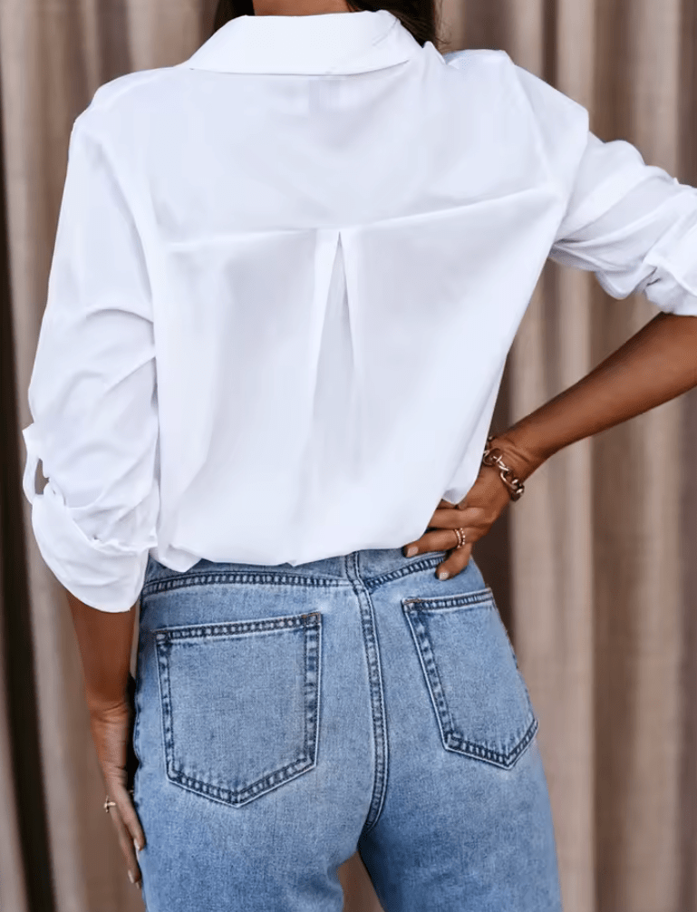 Women’s Oversized White Blouse – Long Sleeve Casual Shirt | Spring & Autumn Fashion Streetwear Top