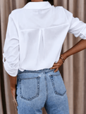 Women’s Oversized White Blouse – Long Sleeve Casual Shirt | Spring & Autumn Fashion Streetwear Top