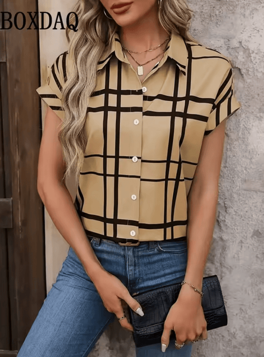 2025 Women’s Colorful Striped Shirt – Trendy Summer Single Breasted Blouse – Casual 3D Printed Fashion Streetwear Tops