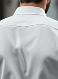 Men’s White Dress Shirt – Solid Color Long Sleeve Casual Business Shirt – Stretch Fabric, Fashion Fit Office Top