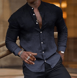 2025 Men’s Gray Long Sleeve Hawaiian Shirt – Trendy Casual Fit, Stylish Shirt Collar, Lightweight Fashion Top for Club, Beach, Streetwear & Parties