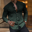 2025 Men’s Gray Long Sleeve Hawaiian Shirt – Trendy Casual Fit, Stylish Shirt Collar, Lightweight Fashion Top for Club, Beach, Streetwear & Parties