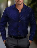 2025 Men’s Casual Suit Shirt – Solid & Striped, Soft Lapel Collar, Comfortable Plus Size Office Top in Pink, Black & White