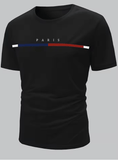 Men’s Summer T-Shirt – 100% Cotton Paris Theme Graphic Tee, Loose Fit, Casual Short Sleeve Round Neck Top