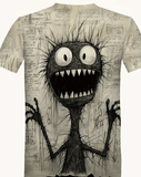 Men’s Skull Graphic 3D Print T-Shirt – Oversized Casual Tee, Cool Streetwear Style, Loose Fit Short Sleeve Top