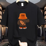 Men’s Cartoon Graphic T-Shirt – 100% Cotton Loose Fit Summer Tee, Casual Short Sleeve, Round Neck Comfortable Sports Top