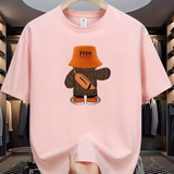 Men’s Cartoon Graphic T-Shirt – 100% Cotton Loose Fit Summer Tee, Casual Short Sleeve, Round Neck Comfortable Sports Top