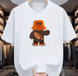 Men’s Cartoon Graphic T-Shirt – 100% Cotton Loose Fit Summer Tee, Casual Short Sleeve, Round Neck Comfortable Sports Top
