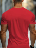Men’s Focus Print T-Shirt – 100% Cotton Oversized Loose Fit Casual Sports Tee, Round Neck Short Sleeve Top