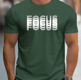 Men’s Focus Print T-Shirt – 100% Cotton Oversized Loose Fit Casual Sports Tee, Round Neck Short Sleeve Top