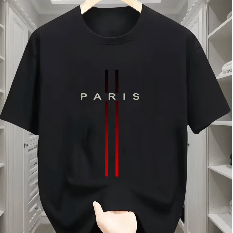 Unisex PARIS Print T-Shirt – Luxury Streetwear Style for Men & Women, 100% Cotton, Y2K Graphic Tee, Summer Short Sleeve Top