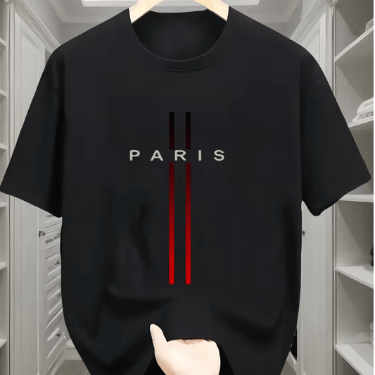 Unisex PARIS Print T-Shirt – Luxury Streetwear Style for Men & Women, 100% Cotton, Y2K Graphic Tee, Summer Short Sleeve Top